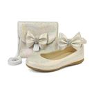 Kit Sapatilha Menina Infantil Prata Antiderrapante Com Bolsa Conforto Festa Mzshoes