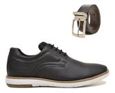 Kit Sapato Casual Masculino Tênis Derby Macio Confortável Com Cinto