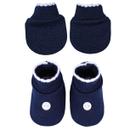 Kit Sapato e Luva Botão Azul Marinho - 2 Pares