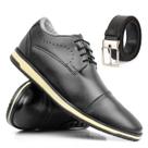 Kit Sapato Masculino Oxford Social Conforto Com Cinto Dupla Face