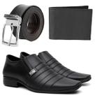 Kit Sapato Masculino Social +Carteira +Cinto Oferta