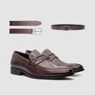 Kit Sapato Social Couro Com Cinto Elegancia Premium Qualidade Sofisticação E Estilo Zapattero