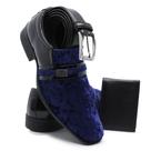 Kit Sapato Social Masculino Bico Quadrado Formal + Cinto e Carteira