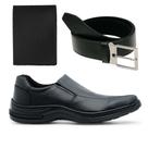 Kit Sapato Social Masculino Couro Legitimo Ortopédico Macio Sola Costurada+Carteira+Cinto Kit Sapato Social Masculino Couro Legitimo Ortopédico Macio Sola Costurada+Carteira+Cinto