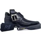 Kit Sapato Social Masculino Rafarillo Em Couro Preto Aumenta Altura 7cm +Alto + Cinto + Meia + Calçadeira 3206