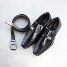 Kit Sapato Social Masculino Verniz Cinto Fivela Quadrada