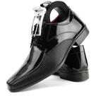 Kit Sapato Social preto masculino + Cinto Social dupla face preto Tamanho 37 ao 44