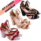 Kit Sapatos Sandálias Salto Bloco Feminino Atacado Revenda