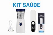 Kit Saúde com Inalador Nebulizador Portátil E Termômetro Infravermelho Digital Kit Saúde com Inalador Nebulizador Portátil E Termômetro Infravermelho Digital