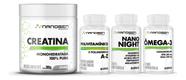 Kit Saúde e Performance Nanogen Creatina 300g Polivitamínico Ômega 3 Nano Night