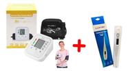Kit Saúde Medidor Digital De Pressão Arterial + Termômetro