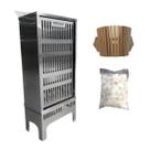 Kit Sauna Seca Elétrica 6Kw + Seixo + Luminária Impercap - até 10,5m³