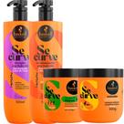 Kit Se Curve Shampoo + Cond + Finalizador Curva e Cola + Máscara 3 Manteigas 500ml Haskell Kit Se Curve Shampoo + Cond + Finalizador Curva e Cola + Máscara 3 Manteigas 500ml Haskell