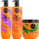 Kit Se Curve Shampoo + Condicionador + Finalizador Curva E Cola 500ml Haskell Kit Se Curve Shampoo + Condicionador + Finalizador Curva E Cola 500ml Haskell