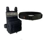 Kit Segurança Bornal Com Bolso Duplo + Cinto T4tico Força Nacional + Emborrachado (Patch) Desert Col
