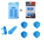 Kit Segurança para as Crianças 2 Travas para Portas Gavetas e Armários + 8 Protetor de Tomada Azul Kit Segurança para as Crianças 2 Travas para Portas Gavetas e Armários + 8 Protetor de Tomada Azul