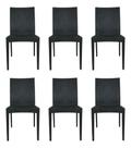 Kit seis cadeiras rattan preto