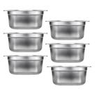Kit Seis Cubas Gastronomica Padrão Gn 1/2 150mm Inox sem Alça com tampa Weck Kit Seis Cubas Gastronomica Padrão Gn 1/2 150mm Inox sem Alça com tampa Weck