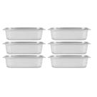 Kit Seis Cubas Gastronomica Padrão Gn 1/4 100mm Inox sem Alça Weck Kit Seis Cubas Gastronomica Padrão Gn 1/4 100mm Inox sem Alça Weck
