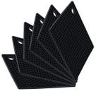 Kit Seis Descanso Quadrado Preto 17cm Weck