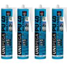 Kit Selante PU40 Branco 360g Unipega Vedação Multiuso 4 Un