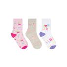 Kit Selene 3 Pares Meia Menina Cano Alto 2451 Rosa/Mescla/Branco