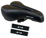 Kit Selim Gts 2 Molas + Manopla Gts Preto Branco Confort MTB