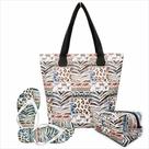 Kit Selva Feminino Animal Print com Bolsa, Necessaire e Chinelo, Magicc Kit Selva Feminino Animal Print com Bolsa, Necessaire e Chinelo, Magicc