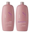 Kit Semi Di Lino Moisture Alfaparf Shampoo 1 Litro + Leave In 1 Litro