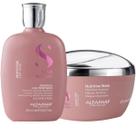 Kit Semi di Lino Moisture Shampoo 250ml Máscara 200ml Hidrata Nutre Antifrizz Cabelos Secos Alfaparf