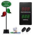 Kit Senha Preferencial - Painel de Senha Duplo + 2 Dispensadores Manual de Senhas + Acessórios
