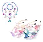 Kit Sereia Colar Pulseira Brincos Anel e Tiara Calda de Sereia