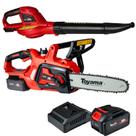 Kit Serra de Corrente 18V Toyama com Soprador Lateral Turbo 143CFM para Poda e Limpeza de Jardim