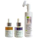 Kit Serum Diário + Noturno + Sabonete Detox C/ Massageador
