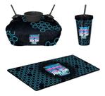 Kit Setup Gamer Mousepad 70x32 + Copo + Almofada Pipoca
