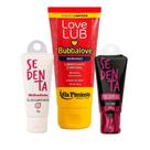 Kit Sex Shop 3 unidades Géis Beijáveis Sabor Chiclete e Frutas Cosméticos para Massagem com Efeito Térmico