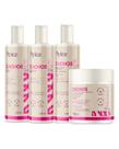 Kit Shamp, Cond, Ativador e Gelatina cachos Nova Fragrância - Apice
