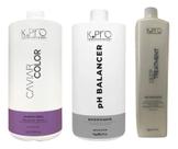 Kit Shampoo 1000ml Ph Balancer 1000ml Deep Reconstructor 1000ml Caviar Color Kpro