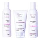 KIT Shampoo 250ml + Condicionador 200ML + Leave In Hipoalergênico Total Care Alergoshop 150ml