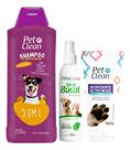Kit Shampoo 5 Em 1 + Hidratante De Patinha + Spray Bucal Pet Clean Para Cães E Gatos