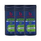 Kit Shampoo Anticaspa 3x1 Bozzano 200ml - 3 unidades