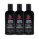 Kit Shampoo Barba, Cabelo e Bigode Bozzano - 3un