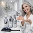 Kit Shampoo Cinza Lokenzzi Condicionador Matizador Antiamarelamento Cabelos Grisalhos, Brancos, Platinados Escova Almofadada Kit Shampoo Cinza Lokenzzi Condicionador Matizador Antiamarelamento Cabelos Grisalhos, Brancos, Platinados Escova Almofadada