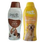 Kit Shampoo Coco + Shampoo Pelo Claro Pet Clean Cachorro Kit Shampoo Coco + Shampoo Pelo Claro Pet Clean Cachorro