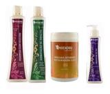 Kit shampoo com silicone sem sal condicionador impacto mascara sos protetor de fio midori profissional antiqueda