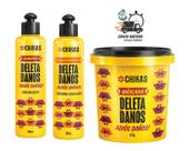 Kit Shampoo Cond Máscara Deleta Danos Chikas Reconstrução