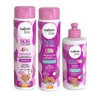 Kit Shampoo+Condicionador+Creme De Pentear Salon Line Sos Cachos Kids 300ml