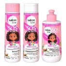 Kit Shampoo + Condicionador + Creme para Pentear 300ml SOS Cachos Kids Hidratação Salon Line - Origi