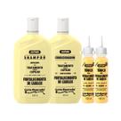 Kit Shampoo Condicionador E 2 Tônicos Fortalecimento Alho