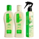 Kit Shampoo Condicionador e Leave In Ativador Cachos Cacheado Babosa e Macadâmia Bio Extratus 250ml Kit Shampoo Condicionador e Leave In Ativador Cachos Cacheado Babosa e Macadâmia Bio Extratus 250ml